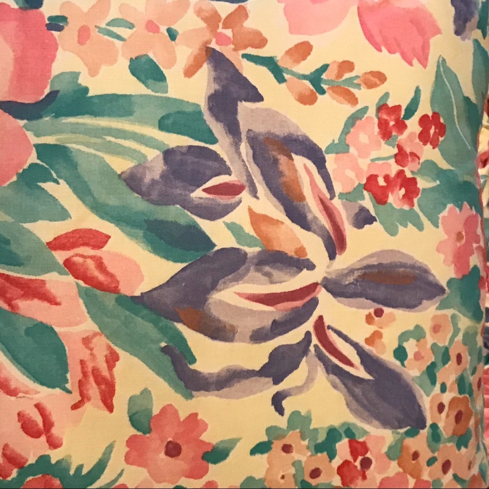 CUSTOM DESIGNER FLORAL ACCENT PILLOW  22” X 22” - Picture 5 of 6